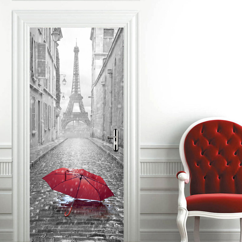 Winston Porter Eiffel Tower Umbrella Wall Decal & Reviews Wayfair